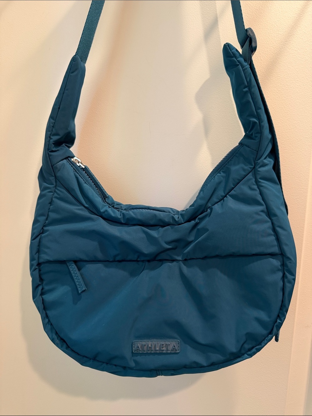 Athleta Deep Teal All About Mini Crescent Shoulder Bag